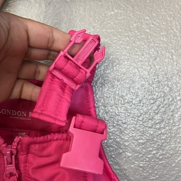 LONDON FOG Baby Classic Snow Bib Ski Snowsuit Pink 12 months NWT - Picture 6 of 11